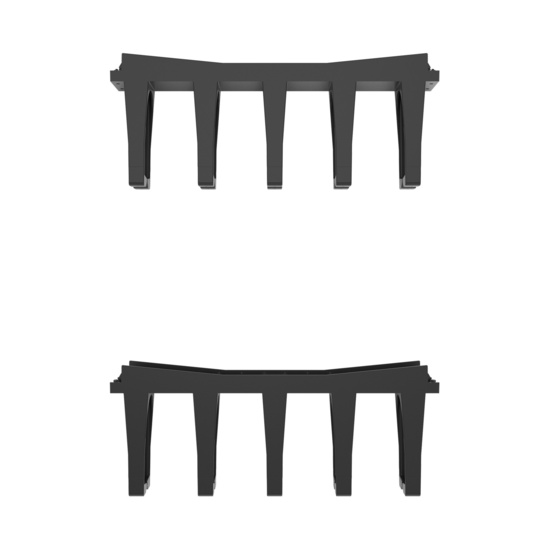 Assembled Top Straight - Mighty Mo Tool-Less Snap-In Horizontal Cable Manager - 2 RU, 19 in Wide, Black - 2 Pack (SHMT2RU2-B)