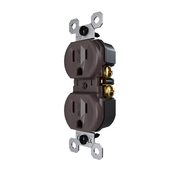 external pressure plated receptacle in brown
