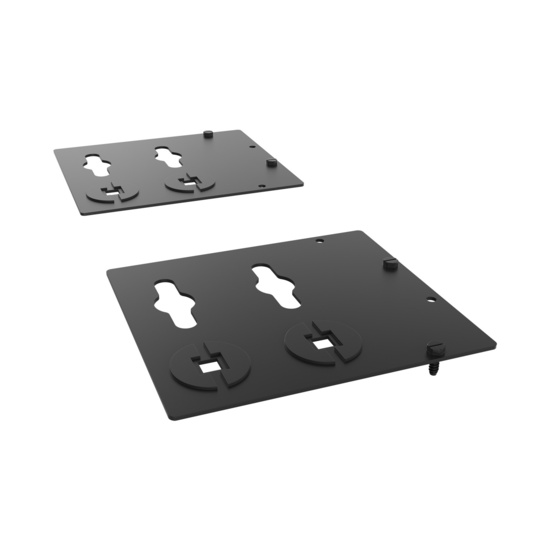 Assembled Tilted Front Right - Mighty Mo 20 PDU Mounting Brackets, Rack Mount, Flat, 2 Wide, Black (MM20PDUMBFT2W-B)