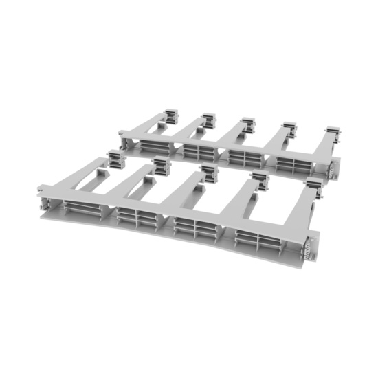 Disassembled Angled Rear Right -Mighty Mo Tool-Less Snap-In Horizontal Cable Manager - 1 RU, 19 in Wide, White - 2 Pack (SHMT1RU2-W)