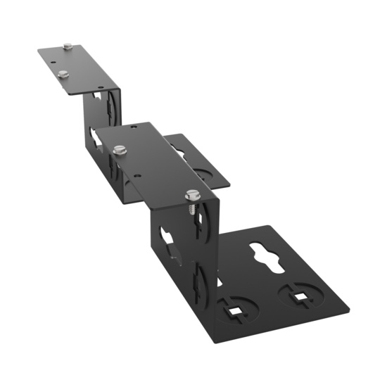 Assembled Tilted Rear Right - Mighty Mo 20 PDU Mounting Brackets, Rack Mount, 2 Deep, 2 Wide, Black (MM20PDUMB2D2W-B)