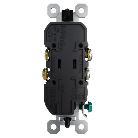 external pressure plated receptacle in black