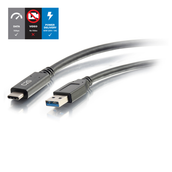 USB-C to USB-A SuperSpeed USB 5Gbps Cable M/M - Black