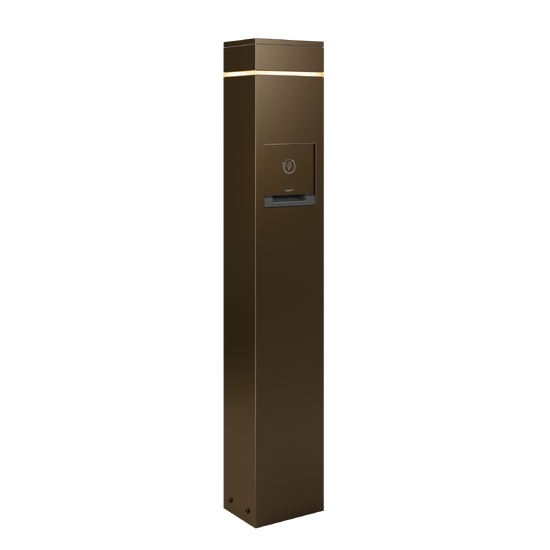 Charging Station with 3000K Accent Light - Bronze - Angled View