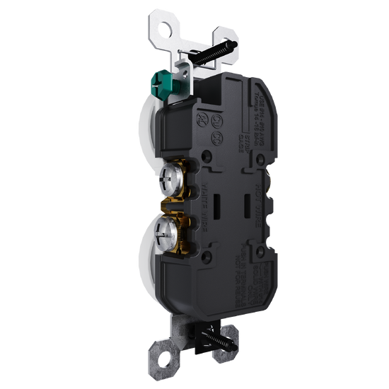 external pressure plated receptacle in white