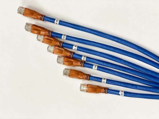 20' Blue Spiral Wrap SNAP Pre-Terminated Cabling