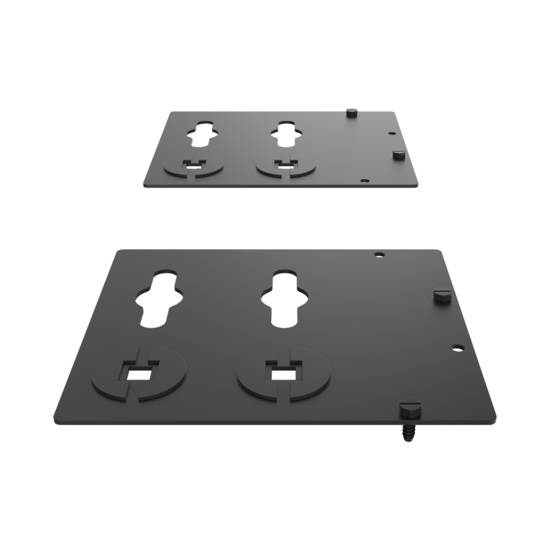 Assembled Tilted Front - Mighty Mo 20 PDU Mounting Brackets, Rack Mount, Flat, 2 Wide, Black (MM20PDUMBFT2W-B)