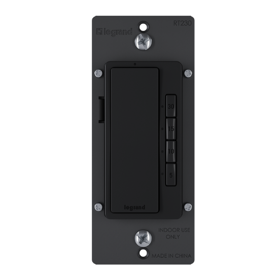 radiant 4-button countdown timer switch in black