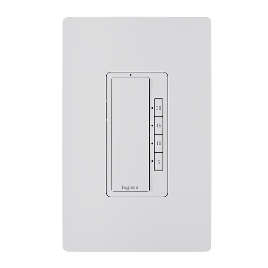 radiant 4-button countdown timer switch in white