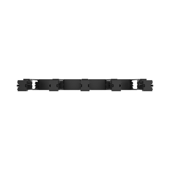 Disassembled Front Straight - Mighty Mo Tool-Less Snap-In Horizontal Cable Manager - 1 RU, 19 in Wide, Black - 2 Pack (SHMT1RU2-B)Mighty Mo Tool-Less Snap-In Horizontal Cable Manager - 1 RU, 19 in Wide, Black - 2 Pack (SHMT1RU2-B)
