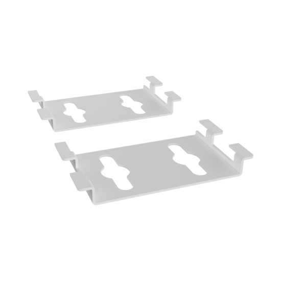 Assembled Tilted Front Right - Mighty Mo 20 PDU Mounting Brackets, Cage Mount, 2 Wide, White (MM20PDUMBVM2W-W)
