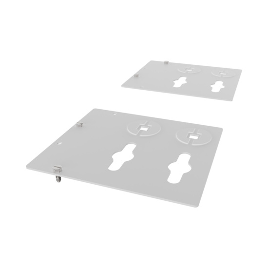 Assembled Inverted Tilted Front Left - Mighty Mo 20 PDU Mounting Brackets, Rack Mount, Flat, 2 Wide, White (MM20PDUMBFT2W-W)