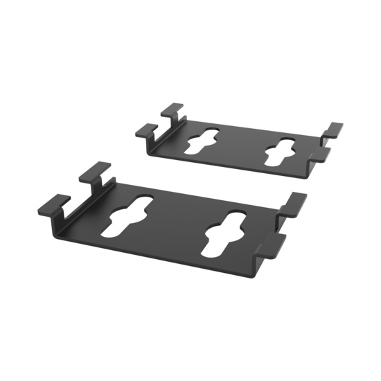 Assembled Tilted Front - Mighty Mo 20 PDU Mounting Brackets, Cage Mount, 2 Wide, Black (MM20PDUMBVM2W-B)