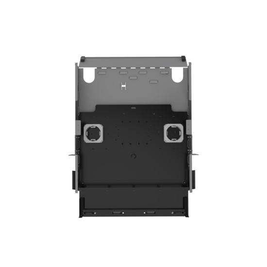 Top Open, Doors Open, Top Down View of 2U Q-series HD Magnesium Fiber Enclosure (EQ02U-KHL-M)