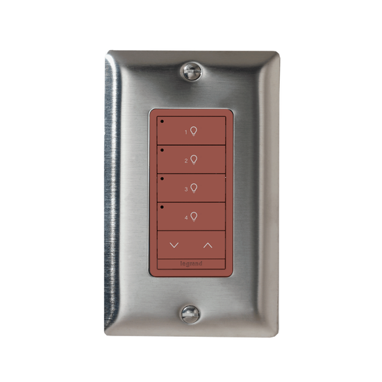 Red Wattstopper PLUS 4 Button 1 Rocker Switch