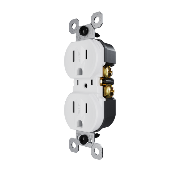 external pressure plated receptacle in white