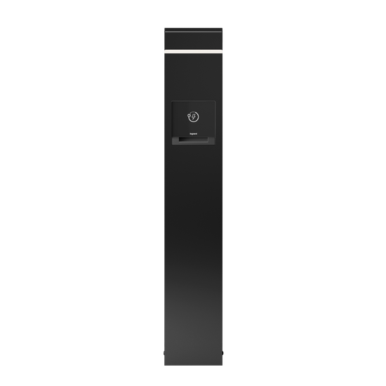 Black Outdoor Charging Station with Accent Light