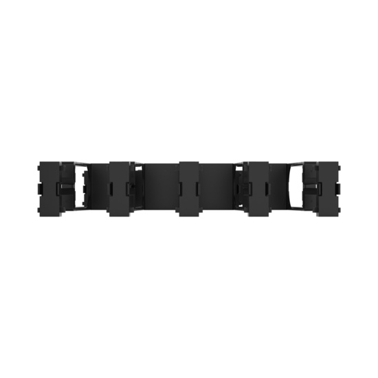Disassembled Front Straight - Mighty Mo Tool-Less Snap-In Horizontal Cable Manager - 2 RU, 19 in Wide, Black - 2 Pack (SHMT2RU2-B)