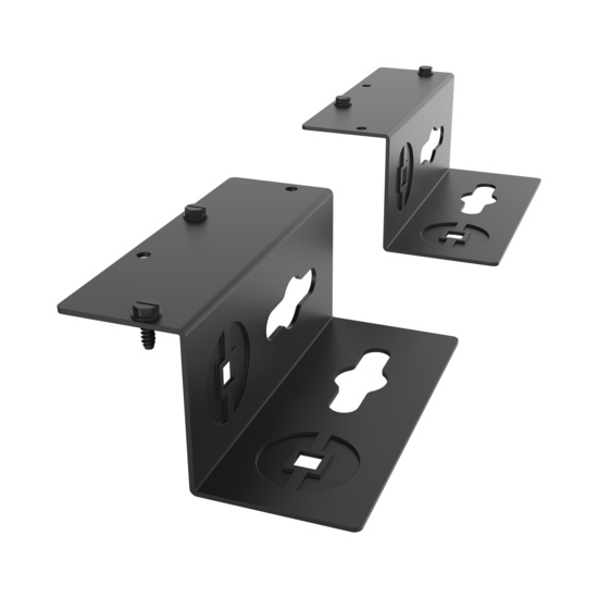 Assembled Tilted Front Right - Mighty Mo 20 PDU Mounting Brackets, Rack Mount, 1 Deep, 1 Wide, Black (MM20PDUMB1D1W-B)