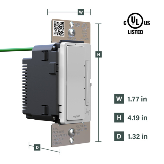 Pair with wireless and wired remotes for 3 way control