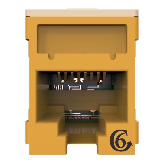 HDJSN6-44 Yellow Cat6 SNAP Jack Straight Front View