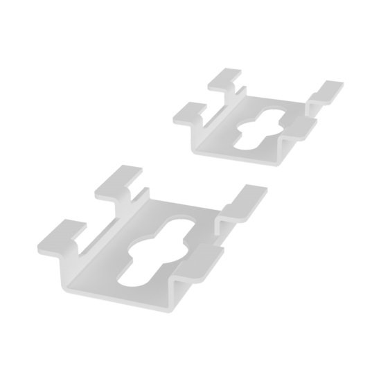 Assembled Inverted Tilted Front Left - Mighty Mo 20 PDU Mounting Brackets, Cage Mount, 1 Wide, White (MM20PDUMBVM1W-W)