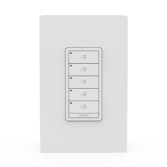 White Wattstopper PLUS 5 Button Switch