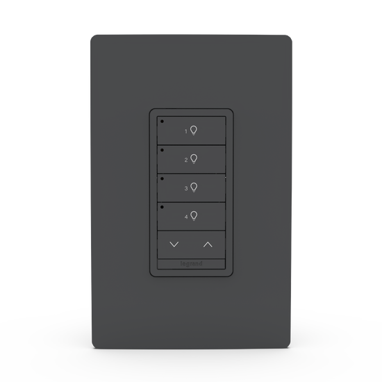 Black Wattstopper PLUS 4 Button 1 Rocker Switch