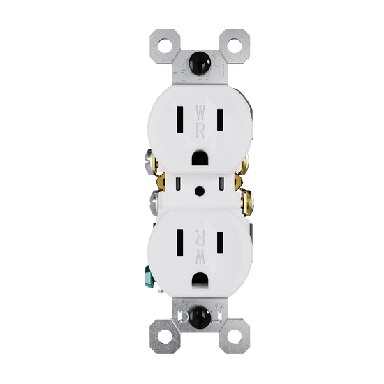 external pressure plated receptacle in white