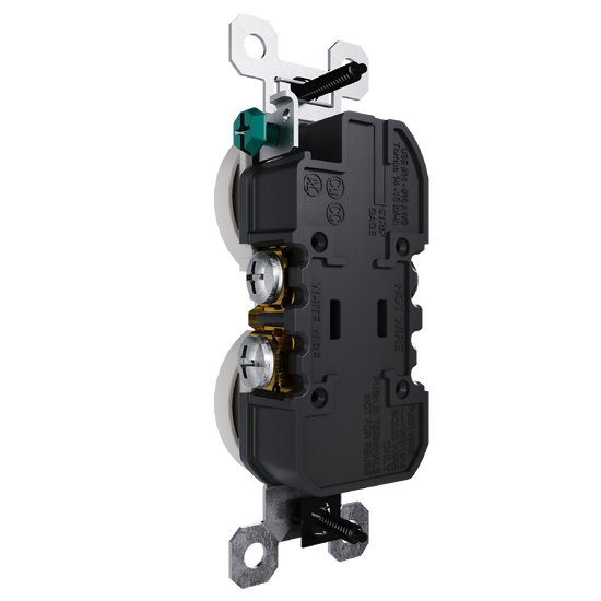 external pressure plated receptacle in gray