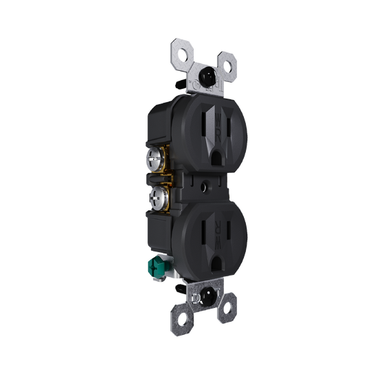 external pressure plated receptacle in black