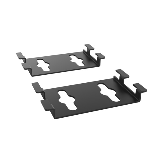 Assembled Tilted Front Right - Mighty Mo 20 PDU Mounting Brackets, Cage Mount, 2 Wide, Black (MM20PDUMBVM2W-B)