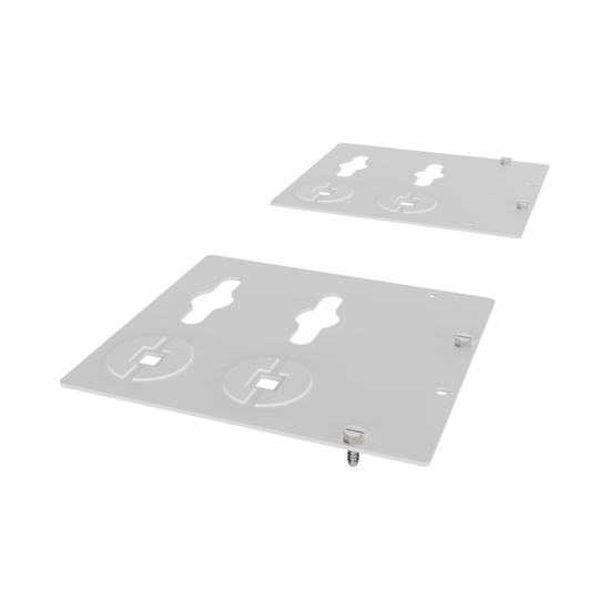 Assembled Tilted Front - Mighty Mo 20 PDU Mounting Brackets, Rack Mount, Flat, 2 Wide, White (MM20PDUMBFT2W-W)