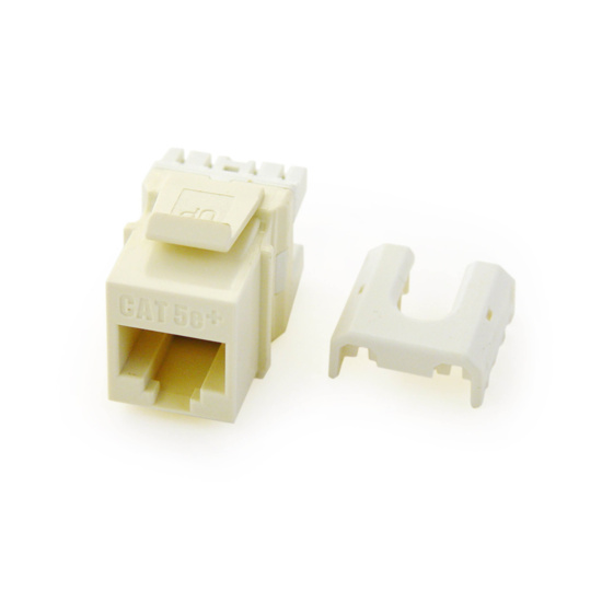 On-Q Cat 5e Quick Connect RJ45 Keystone Insert, Light Almond