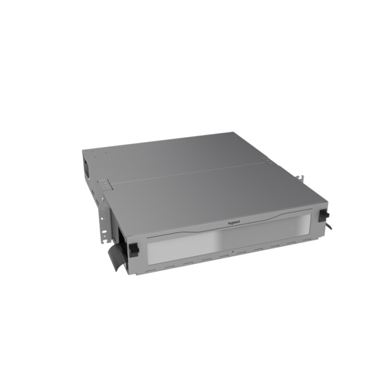 Angled Right, Front View of 2U Q-series HD Magnesium Fiber Enclosure (EQ02U-KHL-M)