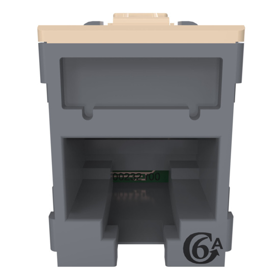 HDJSN6A-78 Dark Gray Cat6A SNAP Jack Straight Front Angle Down View