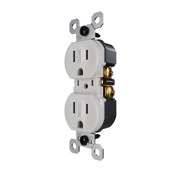 external pressure plated receptacle in gray