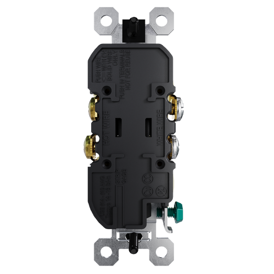 external pressure plated receptacle in light almond