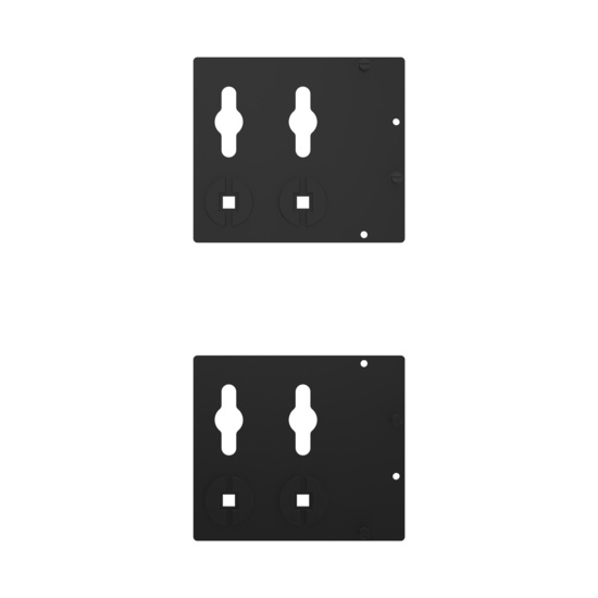 Assembled Straight Front - Mighty Mo 20 PDU Mounting Brackets, Rack Mount, Flat, 2 Wide, Black (MM20PDUMBFT2W-B)