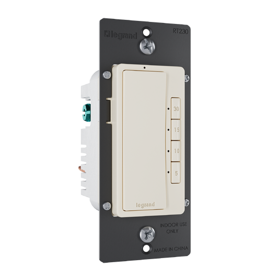 radiant 4-button countdown timer switch in light almond