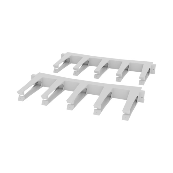 Assembled Angled Front Left - Mighty Mo Tool-Less Snap-In Horizontal Cable Manager - 1 RU, 19 in Wide, White - 2 Pack (SHMT1RU2-W)