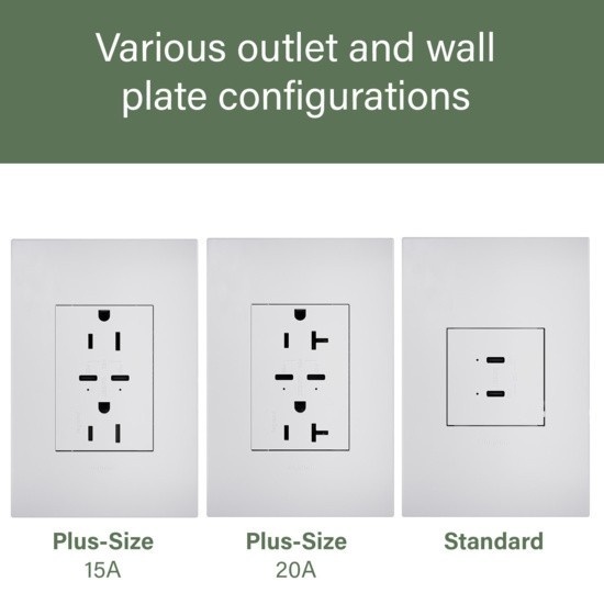 adorne® 65W USB Outlet Module, Type C, White