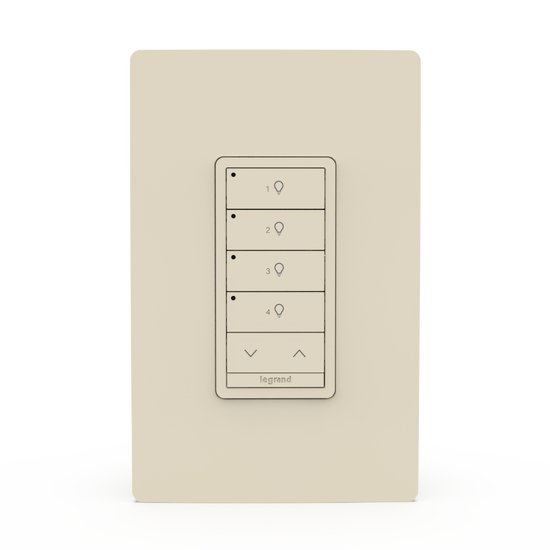 Light Almond Wattstopper PLUS 4 Button 1 Rocker Switch