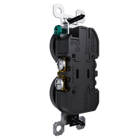 external pressure plated receptacle in black