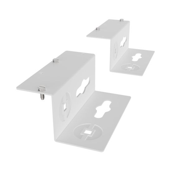 Assembled Tilted Front - Mighty Mo 20 PDU Mounting Brackets, Rack Mount, 1 Deep, 1 Wide, White (MM20PDUMB1D1W-W)