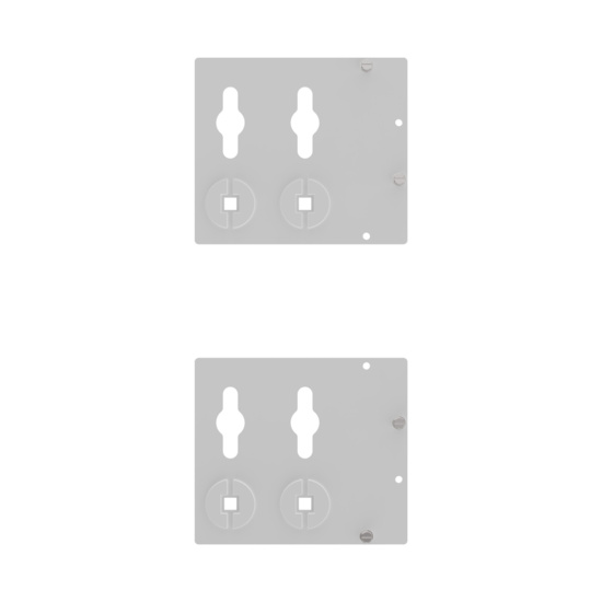 Assembled Straight Front - Mighty Mo 20 PDU Mounting Brackets, Rack Mount, Flat, 2 Wide, White (MM20PDUMBFT2W-W)