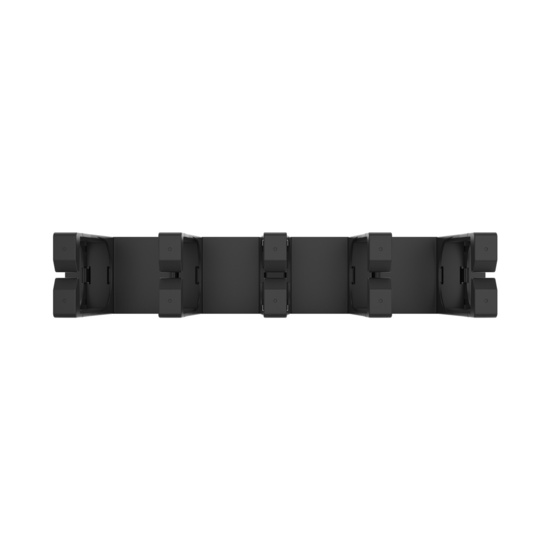 Assembled Front Straight - Mighty Mo Tool-Less Snap-In Horizontal Cable Manager - 2 RU, 19 in Wide, Black - 2 Pack (SHMT2RU2-B)