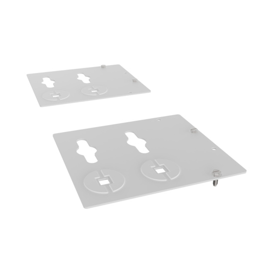 Assembled Tilted Front Right - Mighty Mo 20 PDU Mounting Brackets, Rack Mount, Flat, 2 Wide, White (MM20PDUMBFT2W-W)