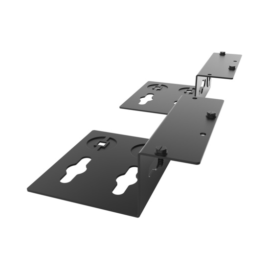 Assembled Tilted Rear Left - Mighty Mo 20 PDU Mounting Brackets, Rack Mount, 1 Deep, 2 Wide, Black (MM20PDUMB1D2W-B)