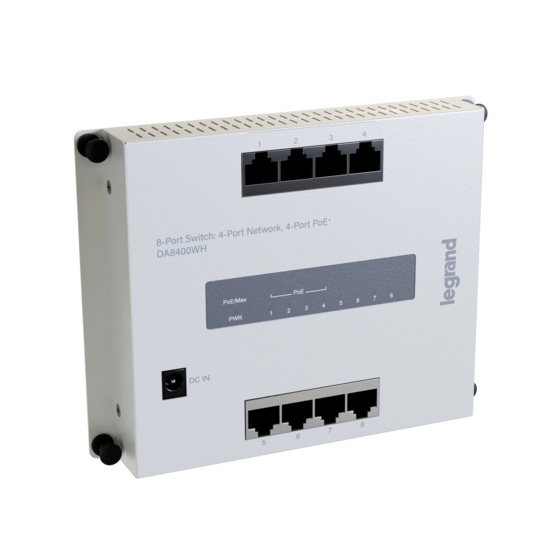 On-Q 8-Port Switch: 4-Port Network, 4-Port PoE